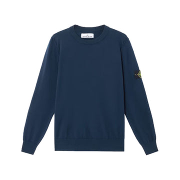Stone Island | Maglione Girocollo con risvolto blu 5100053