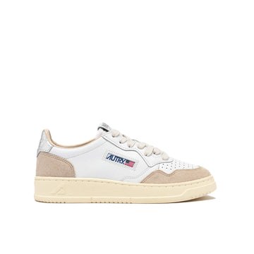 Autry | LS74 Sneakers Medalist low in pelle e suede bianca e argento