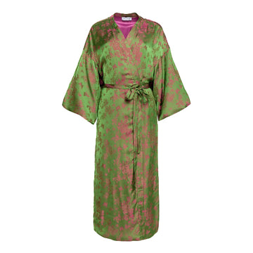 Weili Zheng | Kimono Lungo damascato verde