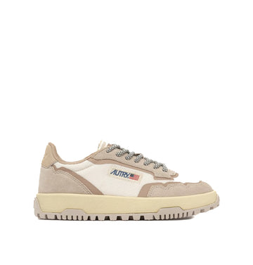 Autry | AK03 Sneakers Wildpace low in mesh e suede bianco e sabbia