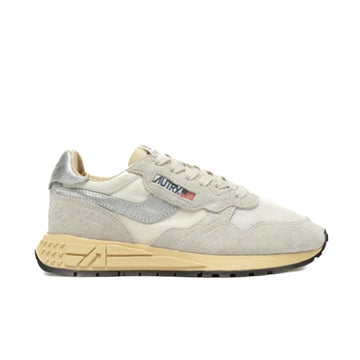 AUTRY | MU01 Sneakers Reelwind low in nylon e suede bianco e argento