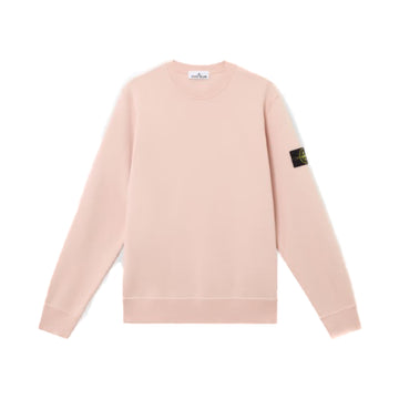 Stone Island | Felpa Girocollo con dettagli a costine rosa antico 63051