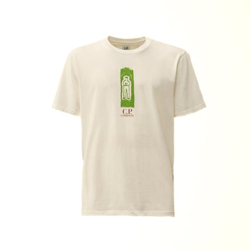 C.P. Company | T-shirt con logo fronte e reto bianca TS310A