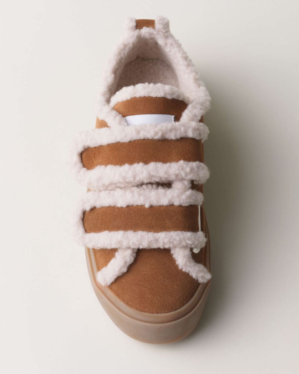 Inuikii | Shearling Low Velcro Brown