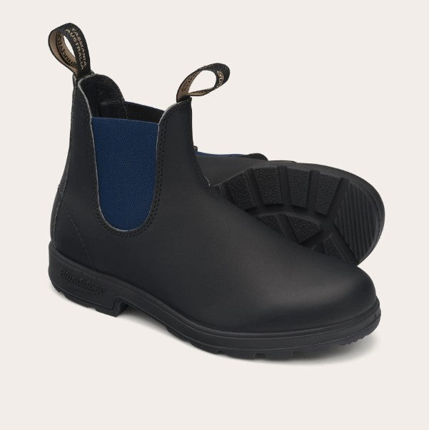 Blundstone | B1917stivaletto in pelle nera con elastici blu