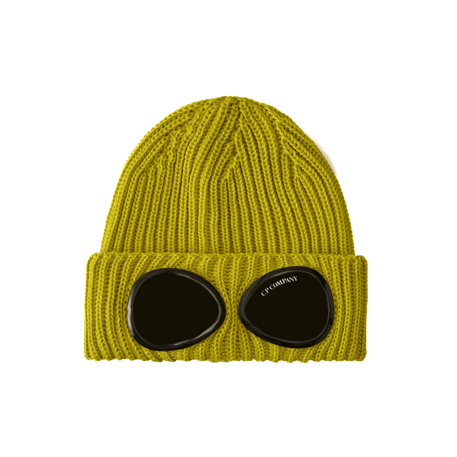 C.P. Company | AC742 Cappello Lana Extrafine Merino Goggle Beanie Lime Occhiale