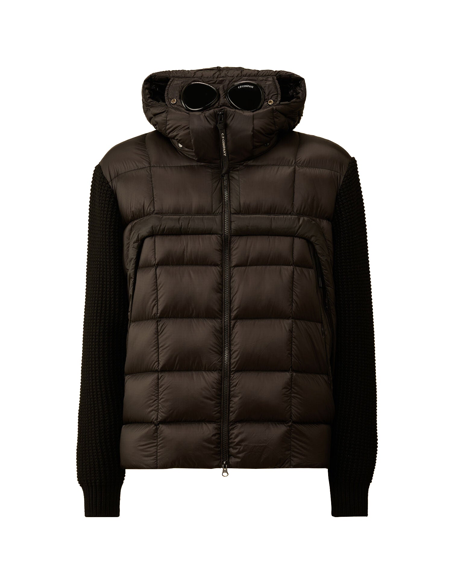 C.P. Company | KN185A Giacca Con Maniche In Lana Extrafine Merino Full Zip Goggle Sweater