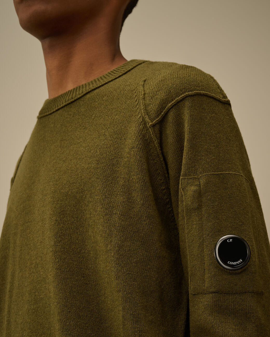 C.P. Company | Maglione 110149A Lambswool GRS Crewneck Lens Verde