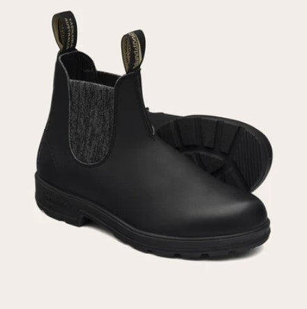 Blundstone | B2032 stivaletti donna pelle nera elastico silver glitter