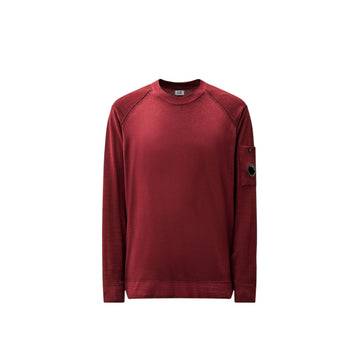 C.P. Company | Maglione Crewneck in Lana Merino Lens Rosso
