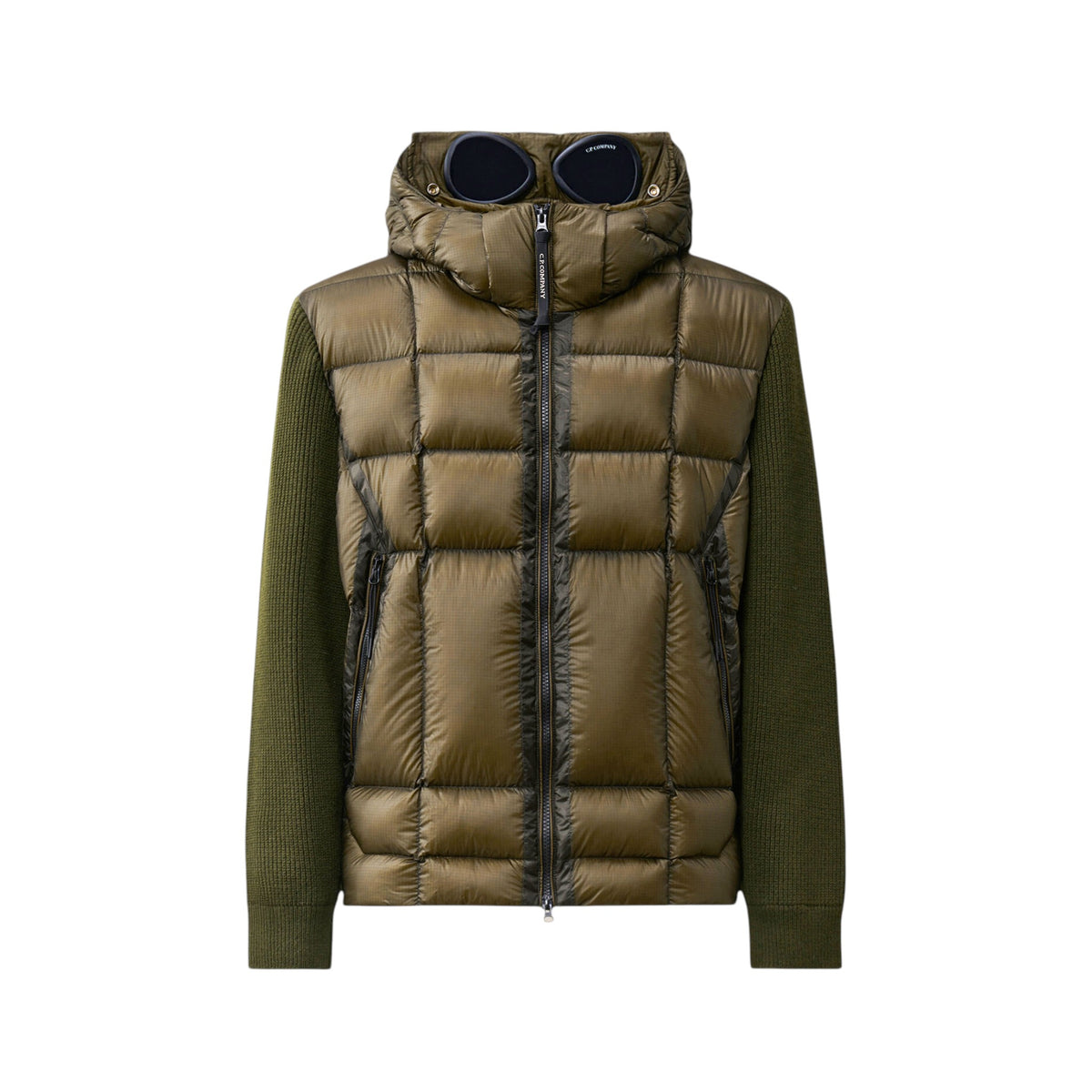 C.P. Company | Giacca Knitwear Jacket Extrafine in Lana Merino Verde Oliva