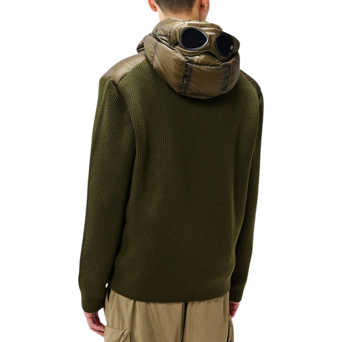 C.P. Company | Giacca Knitwear Jacket Extrafine in Lana Merino Verde Oliva