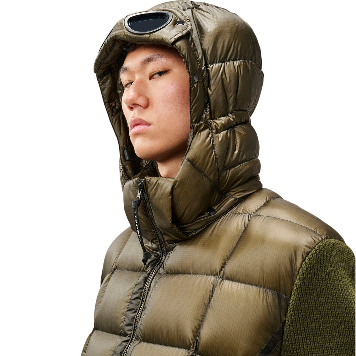 C.P. Company | Giacca Knitwear Jacket Extrafine in Lana Merino Verde Oliva
