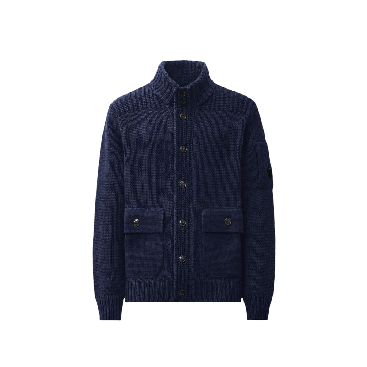 C.P. Company | Cardigan Lambswool Lens Button Sweater Blu