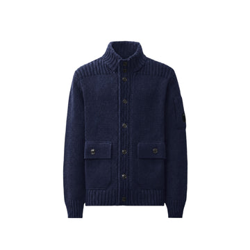 C.P. Company | Cardigan Lambswool Lens Button Sweater Blu