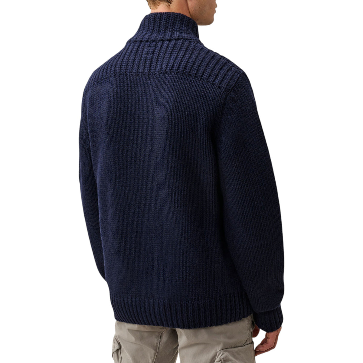 C.P. Company | Cardigan Lambswool Lens Button Sweater Blu