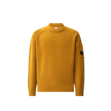 C.P. Company | Maglione Chenille Cotton Lens Crewneck Ocra
