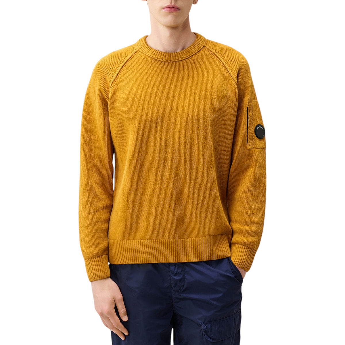 C.P. Company | Maglione Chenille Cotton Lens Crewneck Ocra
