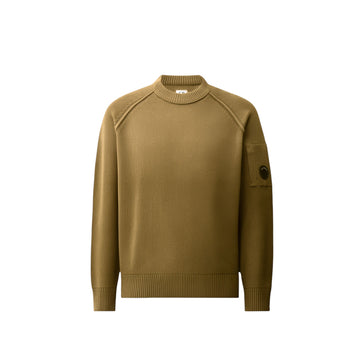 C.P. Company | Maglione Chenille Cotton Lens Crewneck Marrone