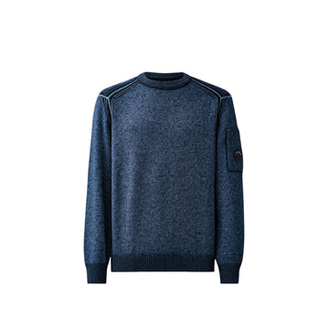 C.P. Company | Maglione Fleece Knit Crewneck in Lana Blu