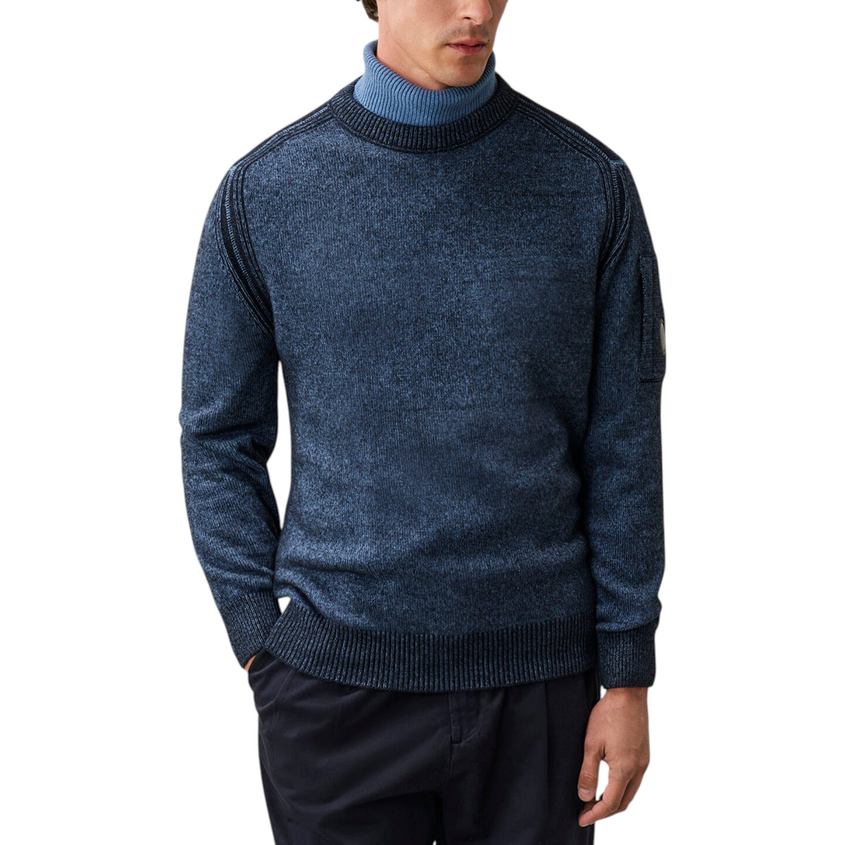 C.P. Company | Maglione Fleece Knit Crewneck in Lana Blu