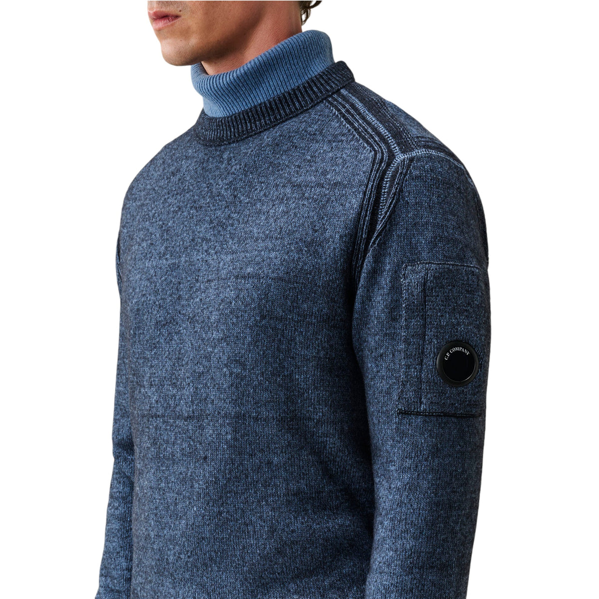 C.P. Company | Maglione Fleece Knit Crewneck in Lana Blu