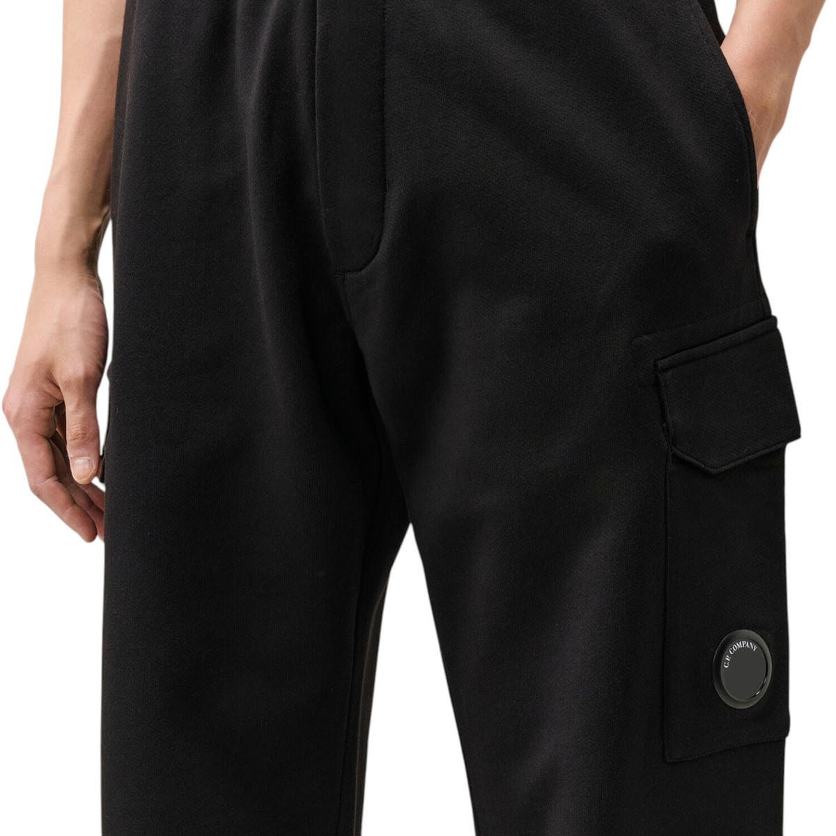 C.P. Company | Pantalone Cargo Diagonal Raised Fleece Lens Sweatpants Nero