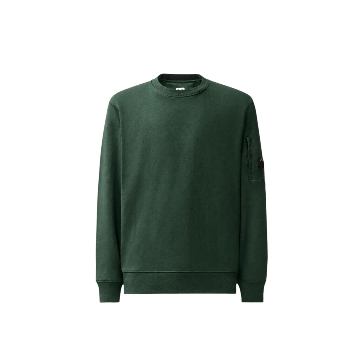 C.P. Company | Felpa Diagonal Raised Fleece Lens Crewneck Verde Pino