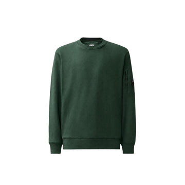 C.P. Company | Felpa Diagonal Raised Fleece Lens Crewneck Verde Pino