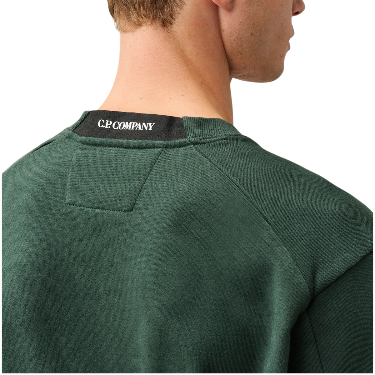 C.P. Company | Felpa Diagonal Raised Fleece Lens Crewneck Verde Pino