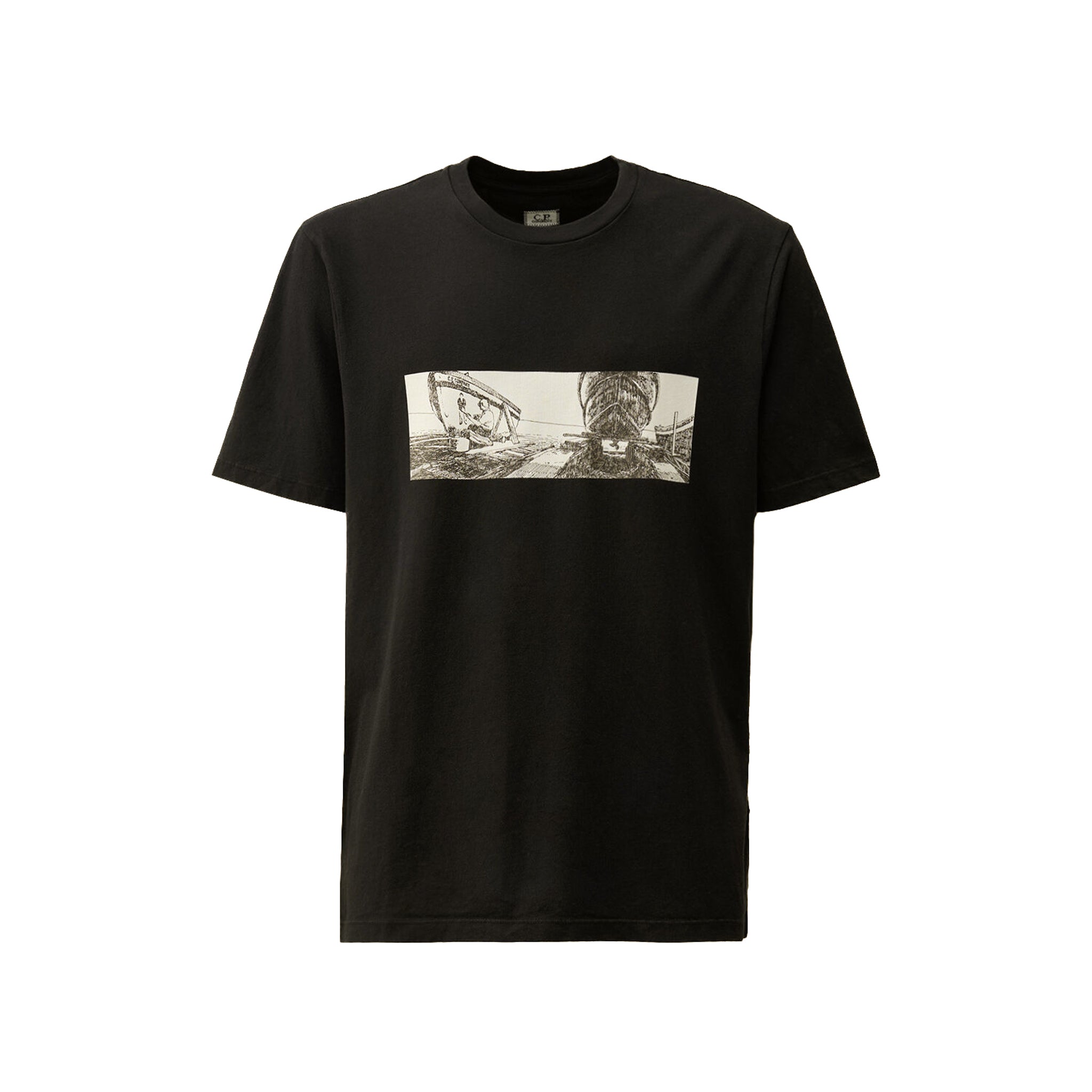 C.P. Company | T-shirt back letter regular fit nera TS319A