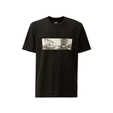 C.P. Company | T-shirt back letter regular fit nera TS319A