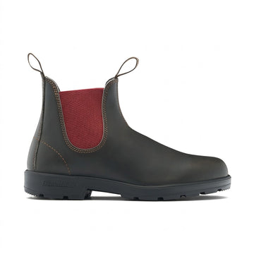 Blundstone B2500| Stivale in Pelle brown con Elastico in Contrasto rosso