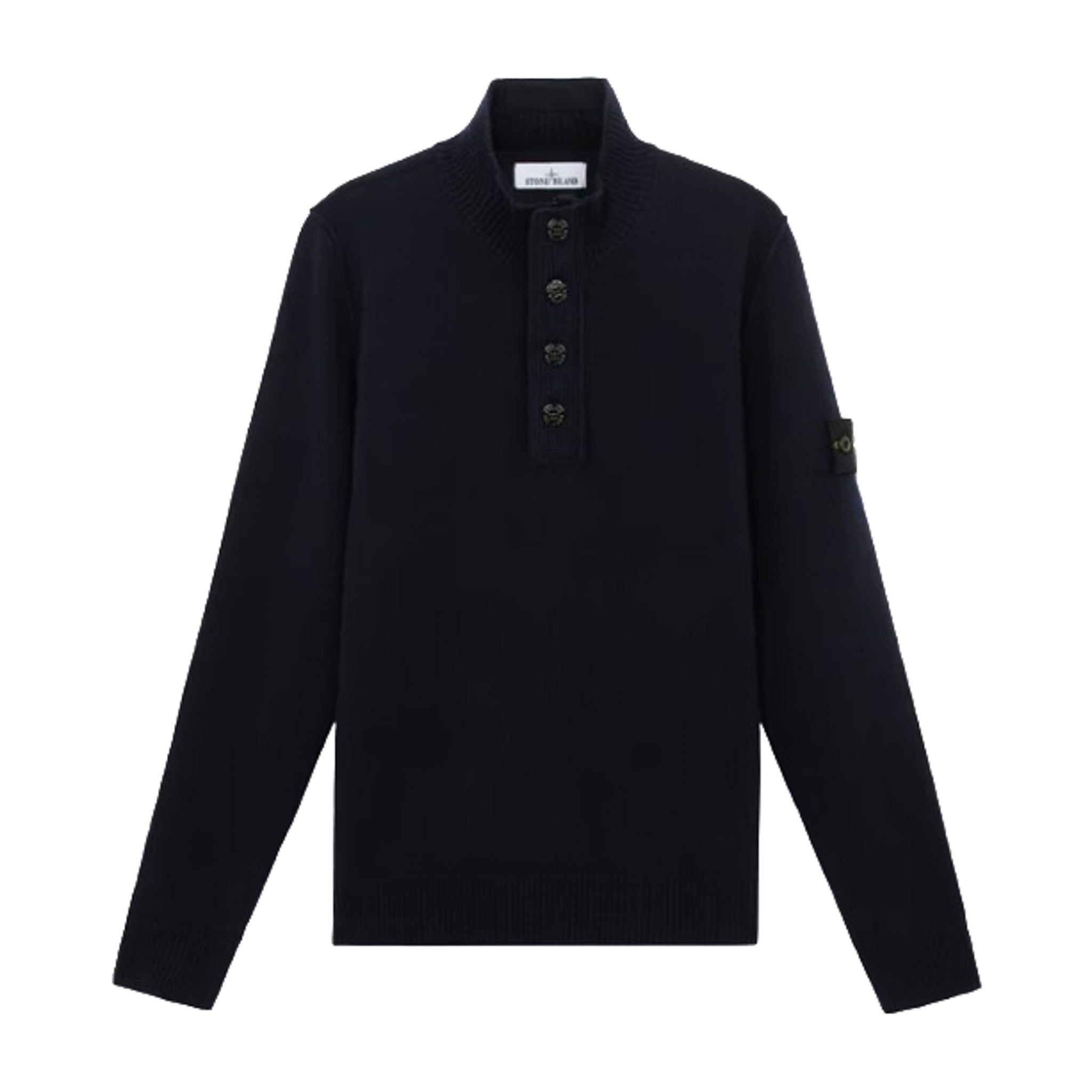 Stone Island | Maglione Half zip blu con bottoni 540A3