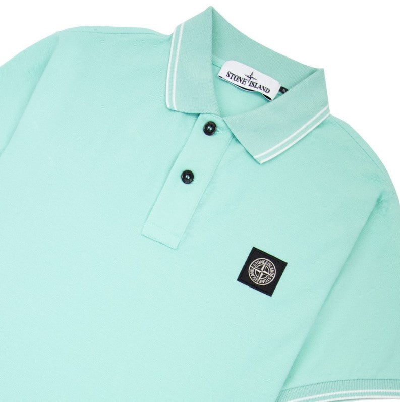 Stone Island | Polo con vestibilità slim verde acqua 22S18