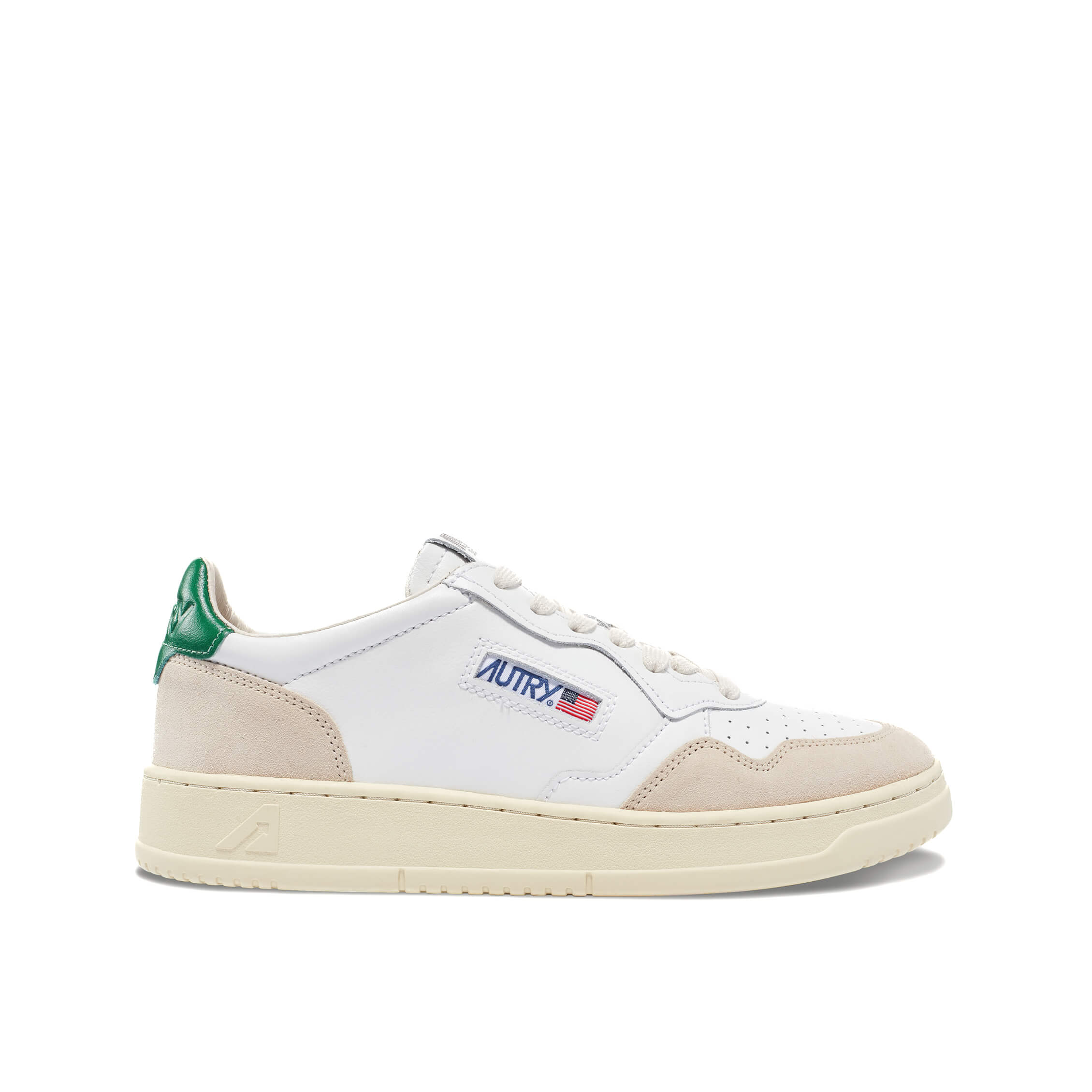 Autry | Sneakers Medalist low in pelle bianca e suede verde amazon LS23