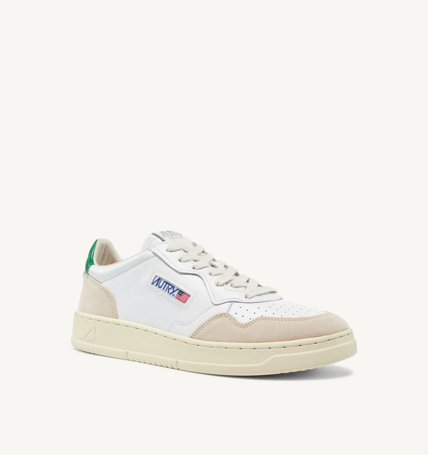 Autry | Sneakers Medalist low in pelle bianca e suede verde amazon LS23