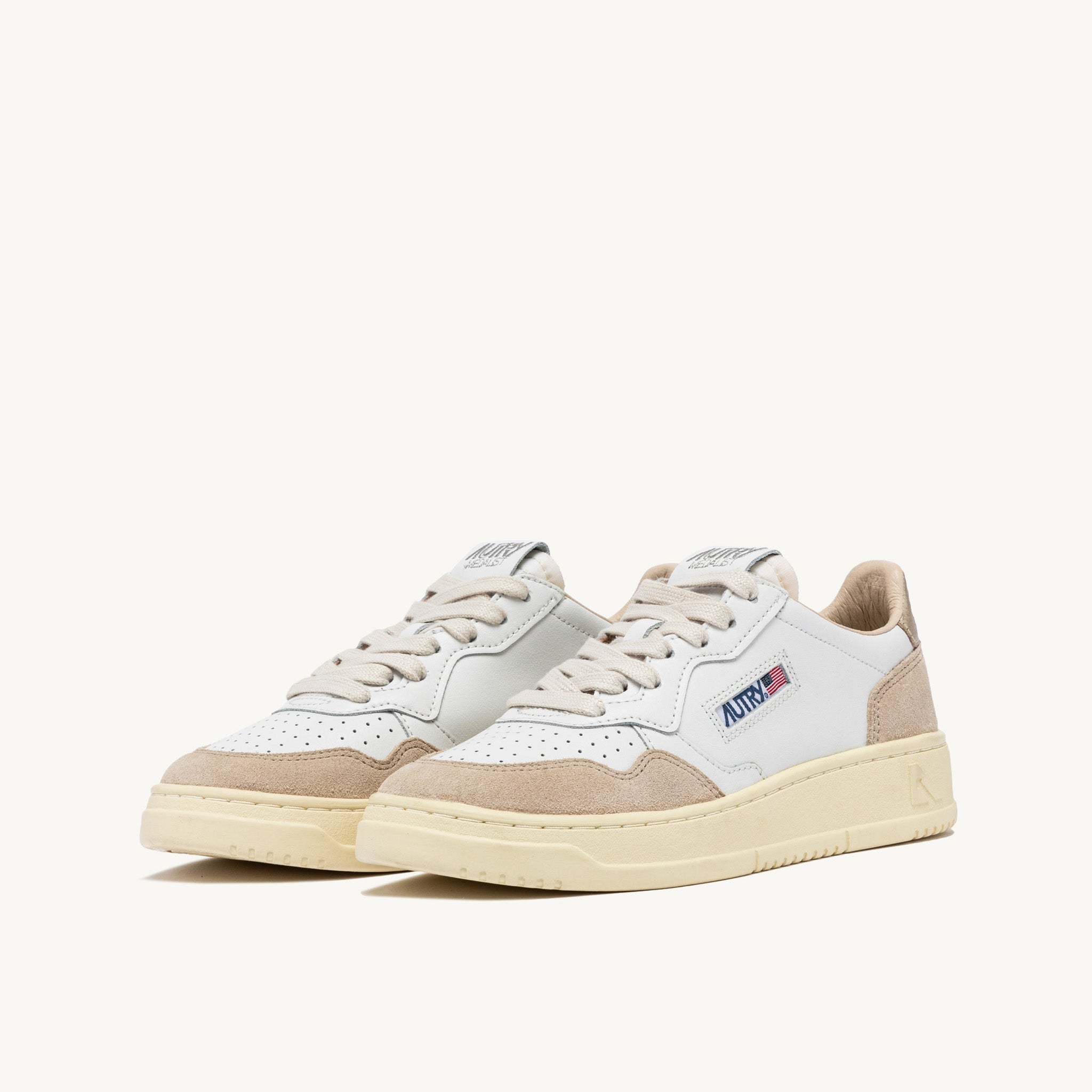 Autry | LS75 Sneakers Medalist low in pelle e suede bianca e oro