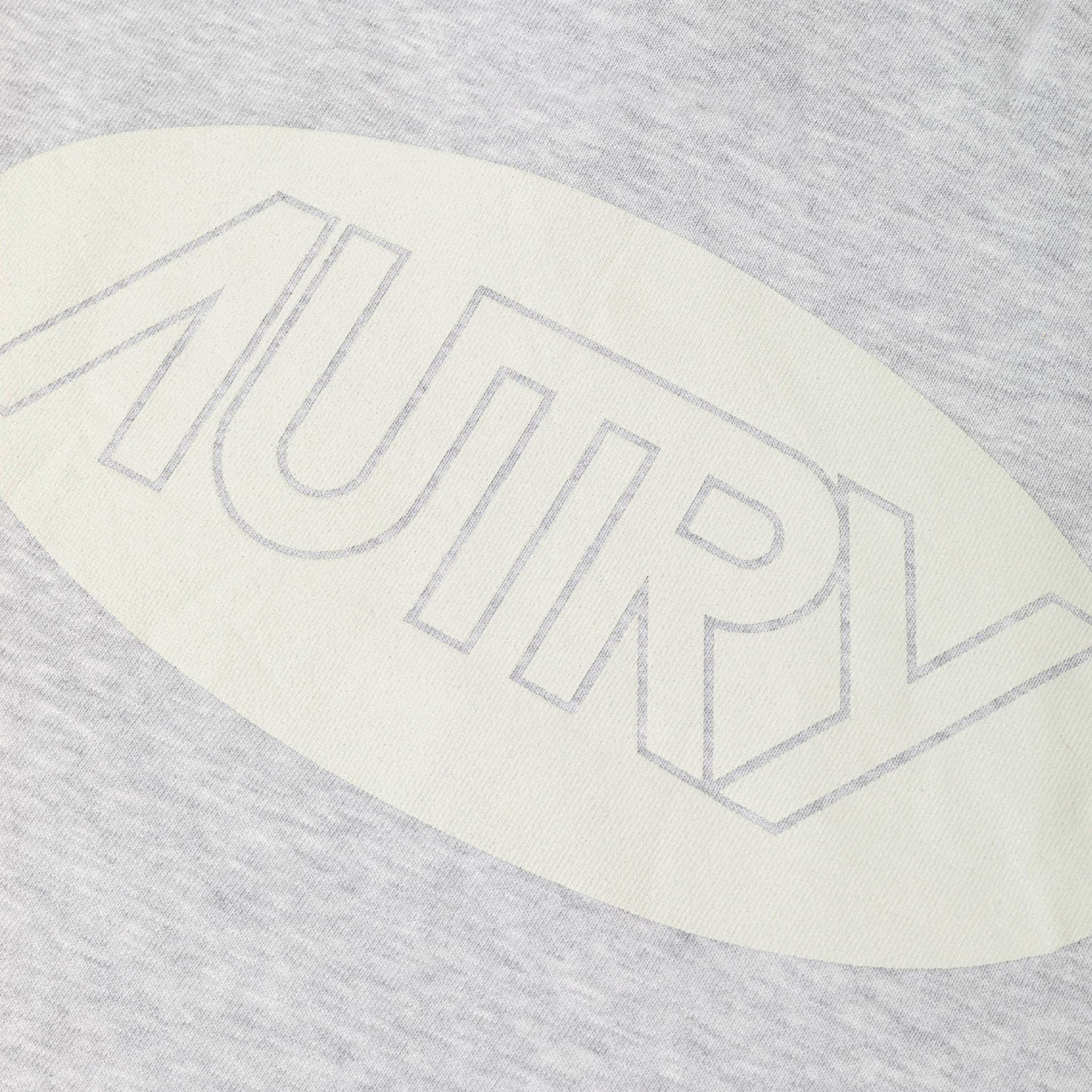 Autry | W02JM Felpa Hoodie in jersey grigio con logo stampato