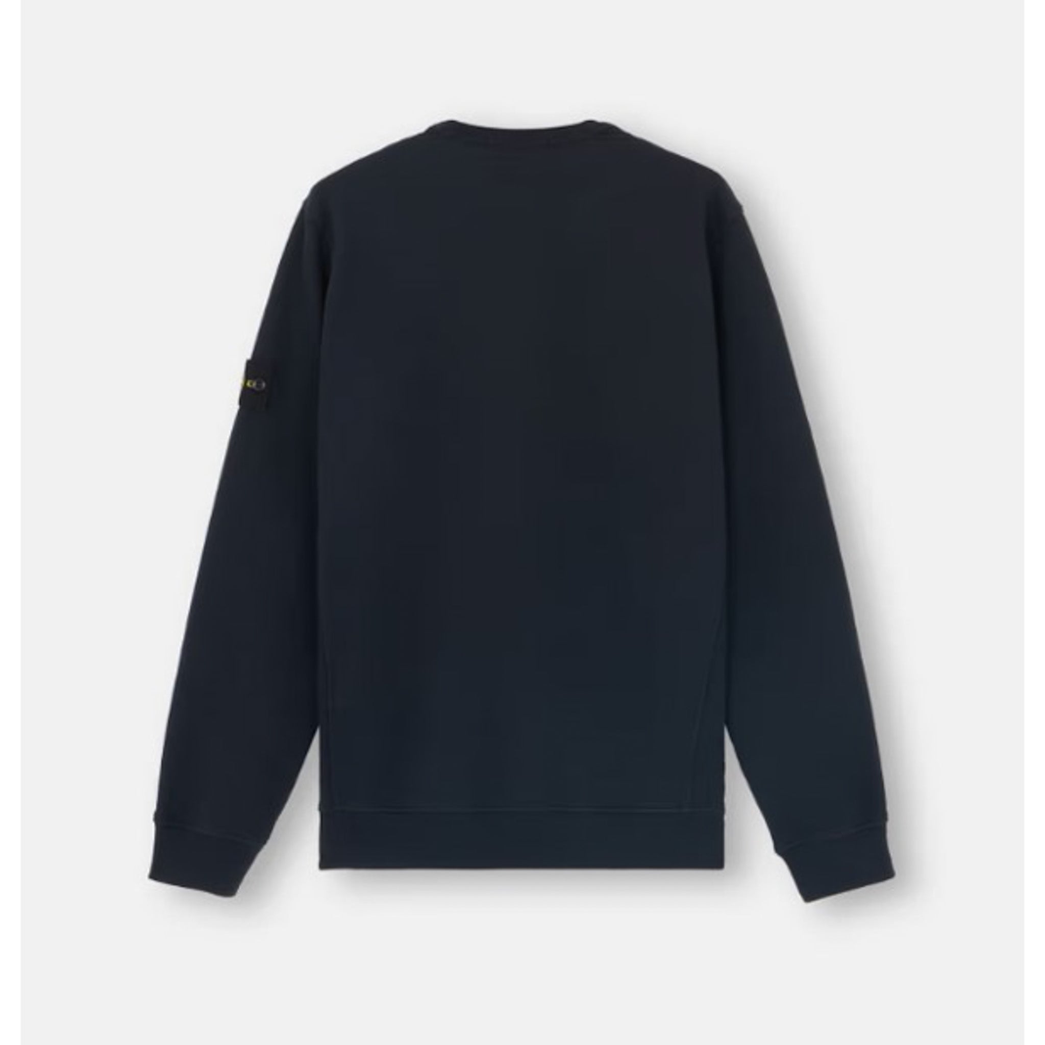 Stone Island | Felpa Girocollo blu con motivo a coste 63020