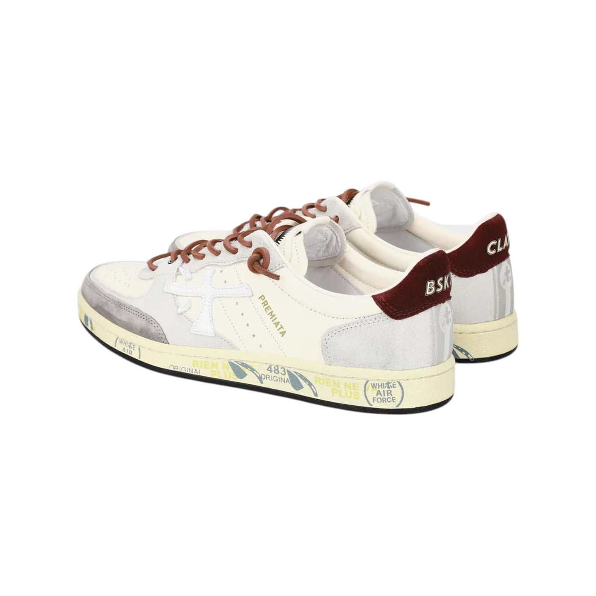 Premiata | Bskt Clay 7616 in Pelle bianco e Suede
