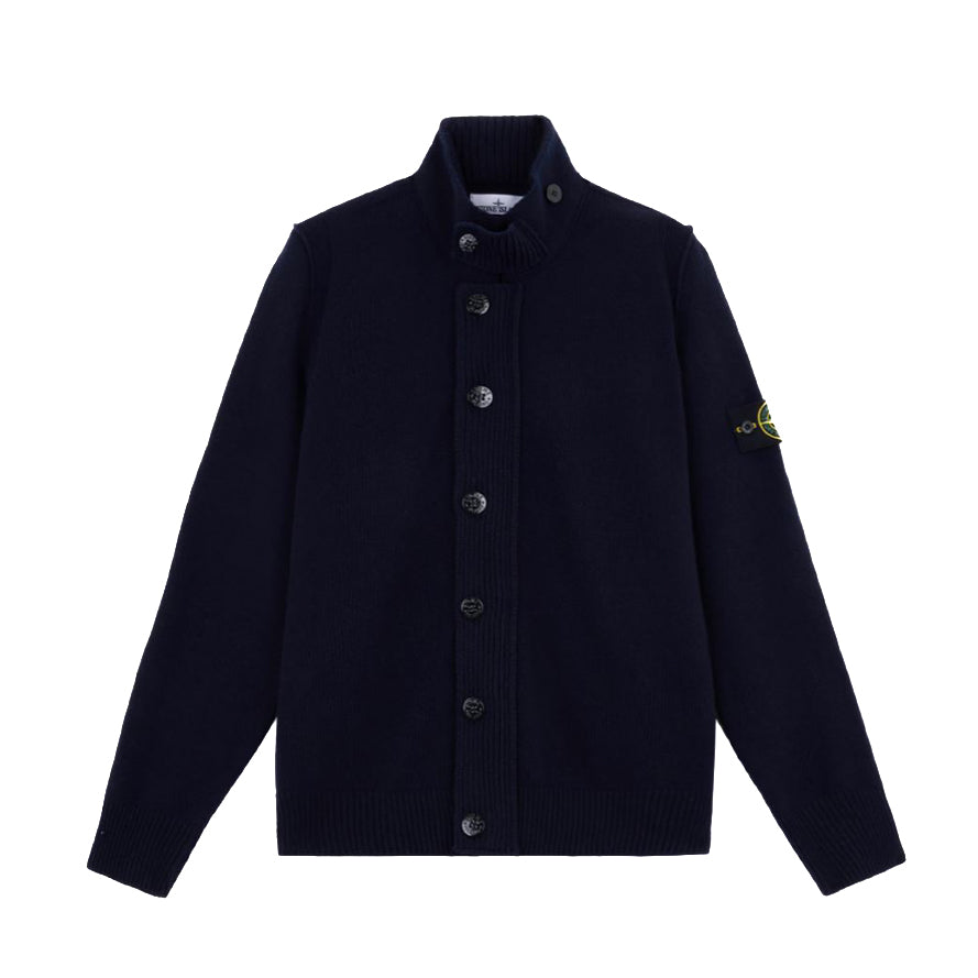 Stone Island | Cardigan con bottoni zip e dettagli in feltro