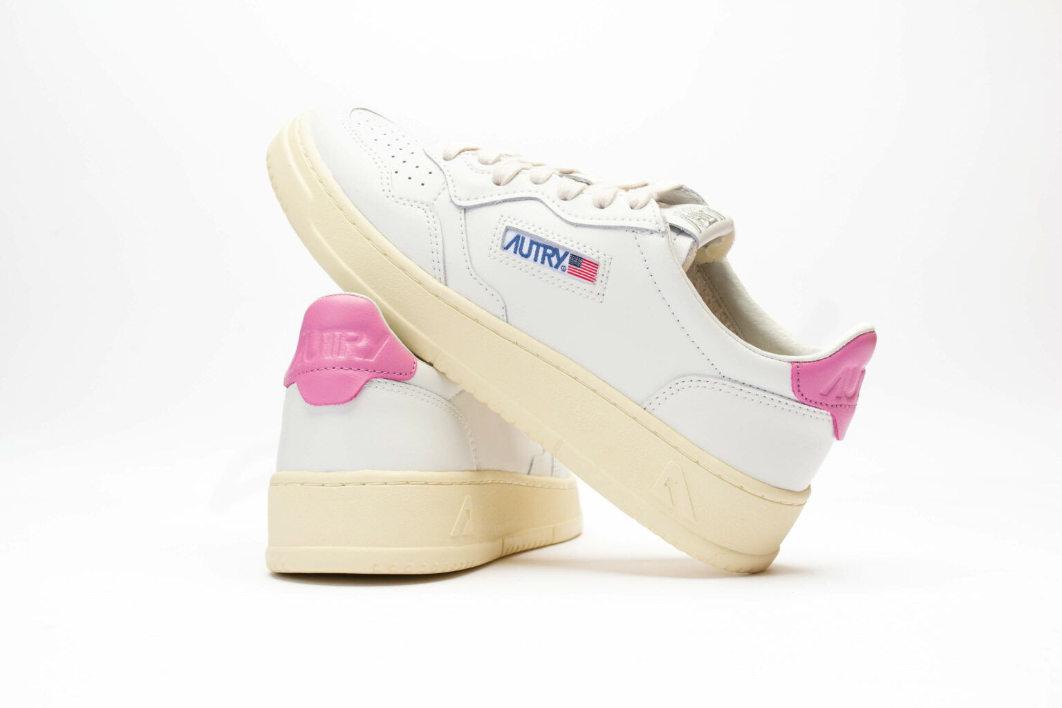 Autry | Sneakers Medalist low in pelle bianca e rosa LL55