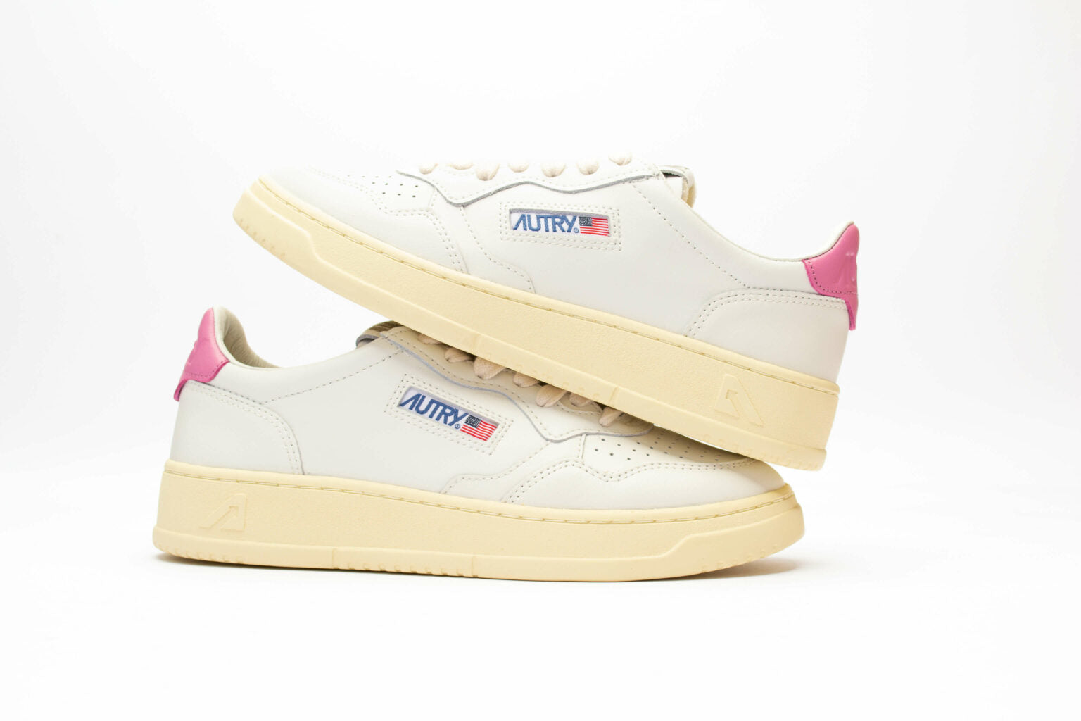 Autry | Sneakers Medalist low in pelle bianca e rosa LL55