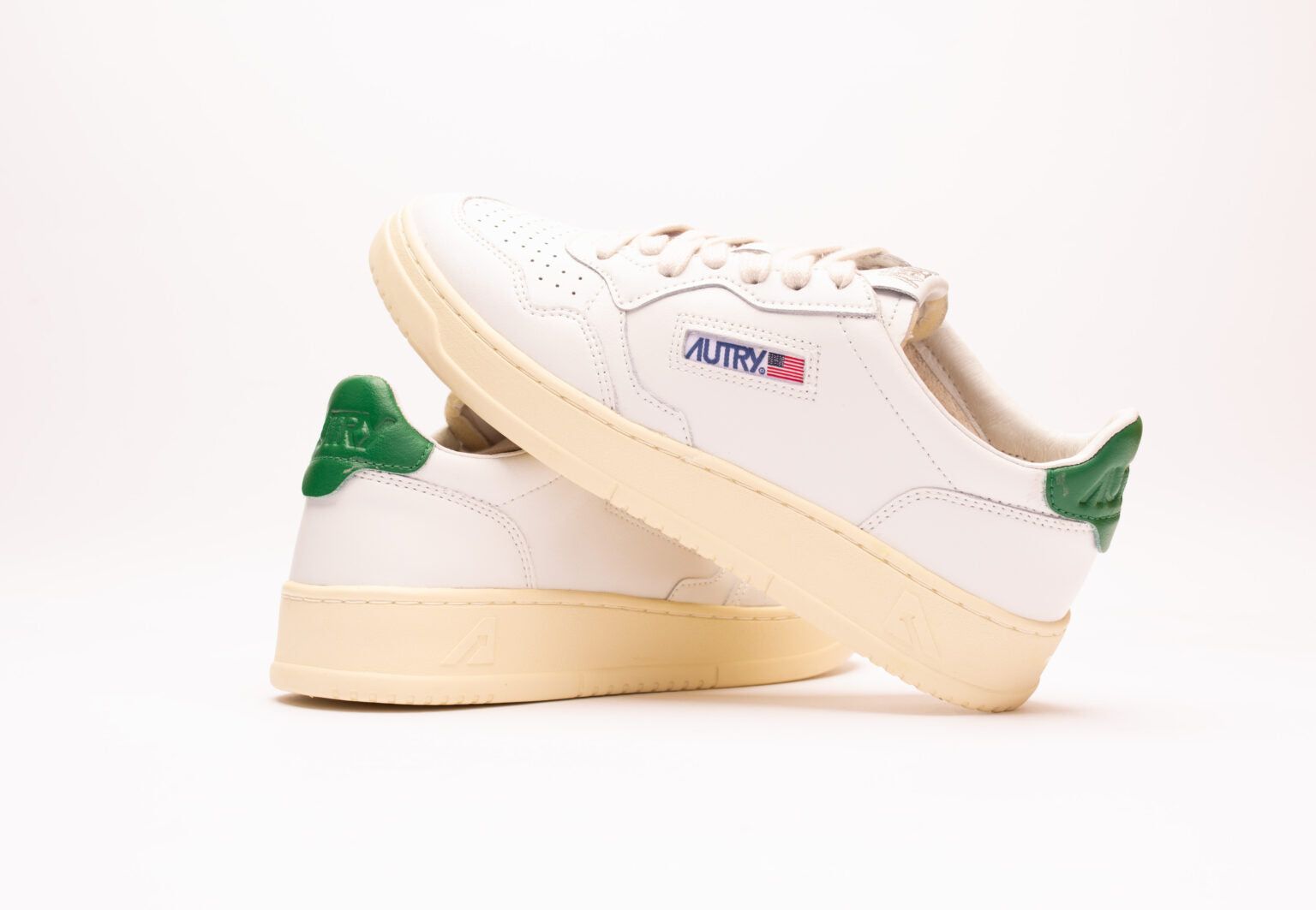 Autry | Sneakers Medalist low in pelle bianca e verde LL20