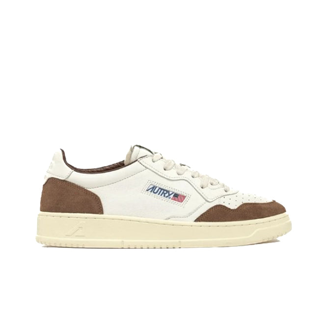 Autry | GS34 Sneakers Medalist In Pelle e Suede Colore Bianco e Cigar