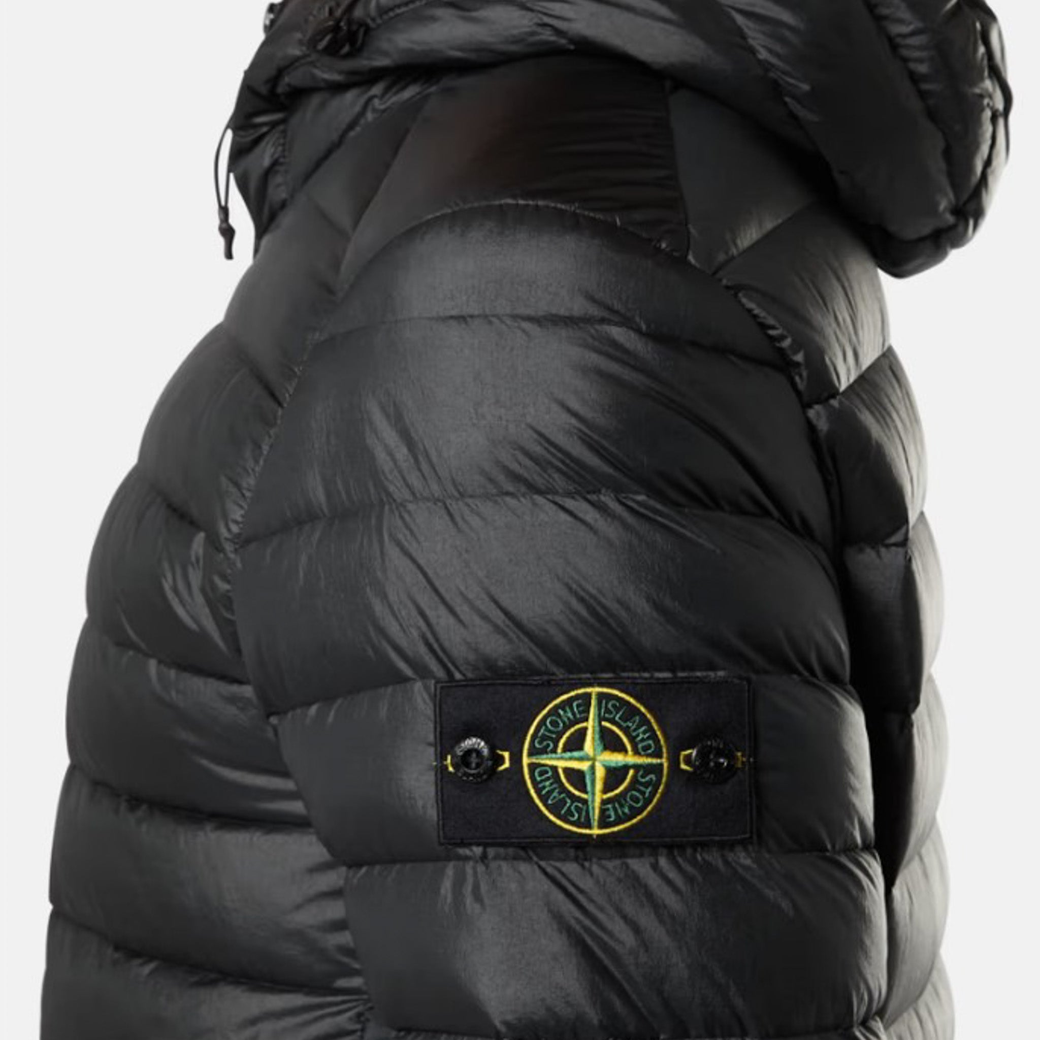 Stone Island | Piumino con cappuccio recycled nylon black 40324
