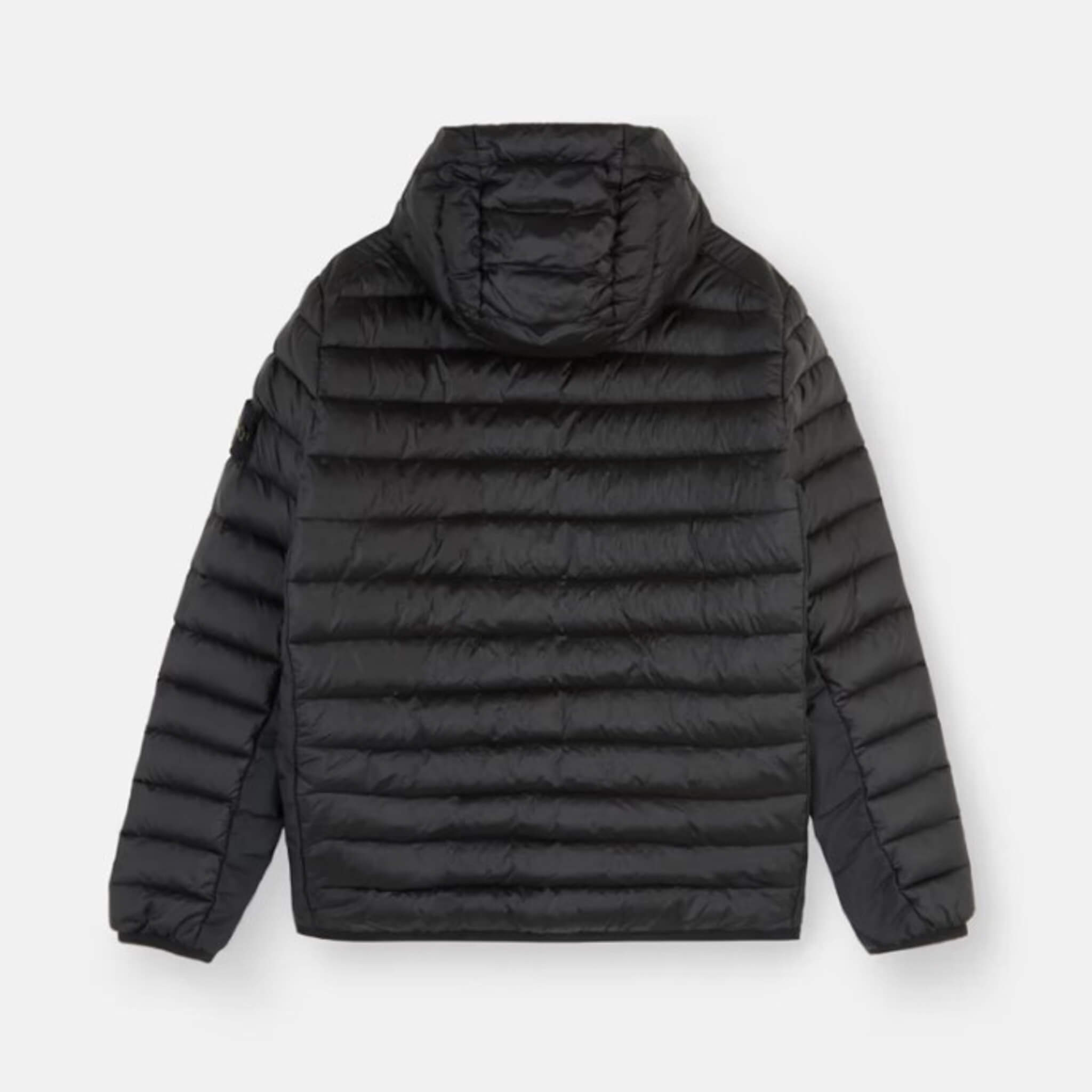 Stone Island | Piumino con cappuccio recycled nylon black 40324