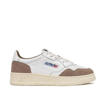 Autry | GS43 Sneakers Medalist low in pelle bianca e suede tobacco