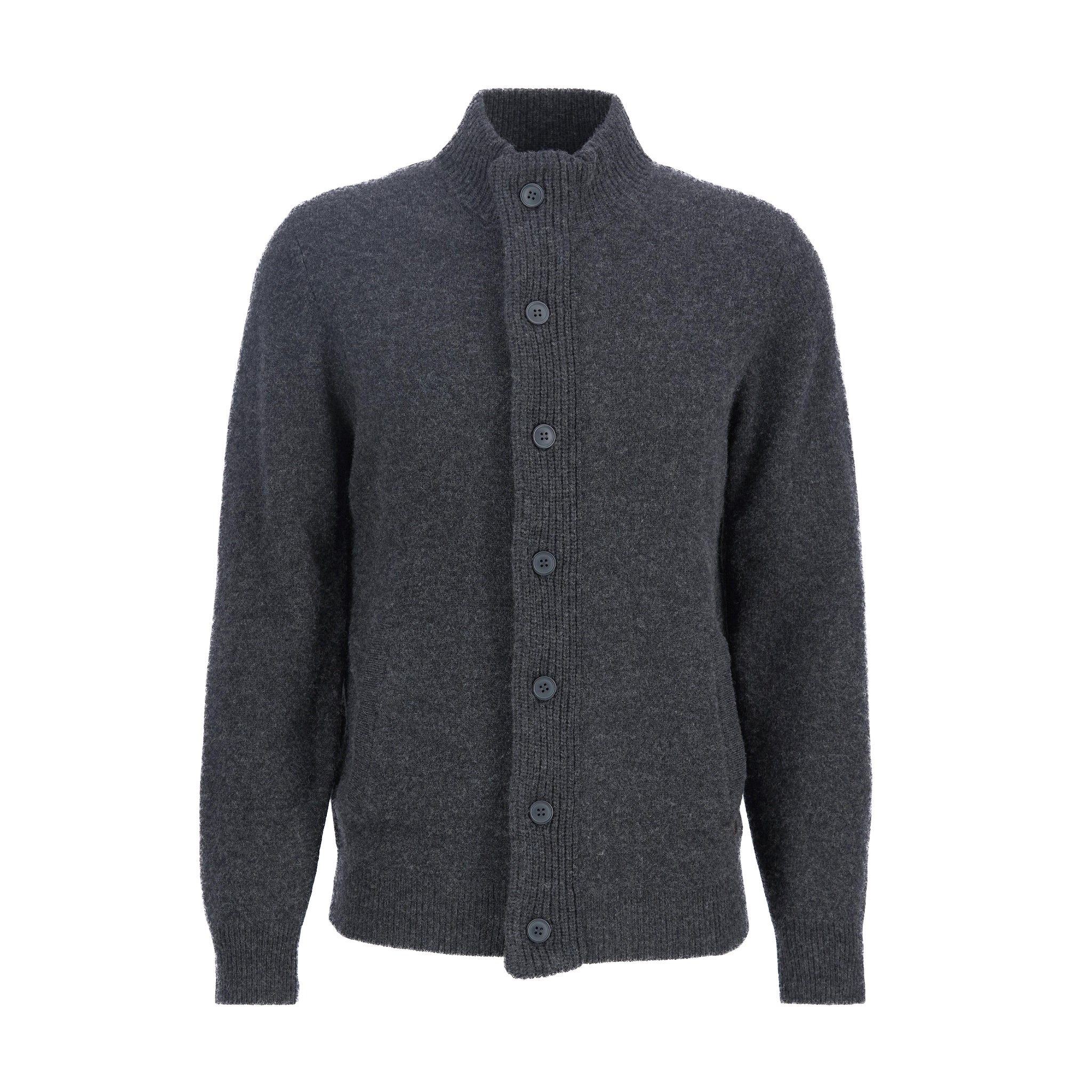 Barbour | Cardigan con bottoni e zip Patch MKN0731 CH51 Grigio Scuro